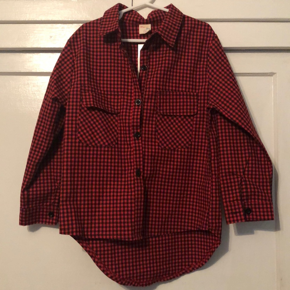 Plaid long sleeve Disney shirt
